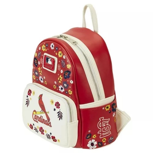 Loungefly MLB St. Louis Cardinals Floral Embroidered Mini Backpack - Picture 2 of 11